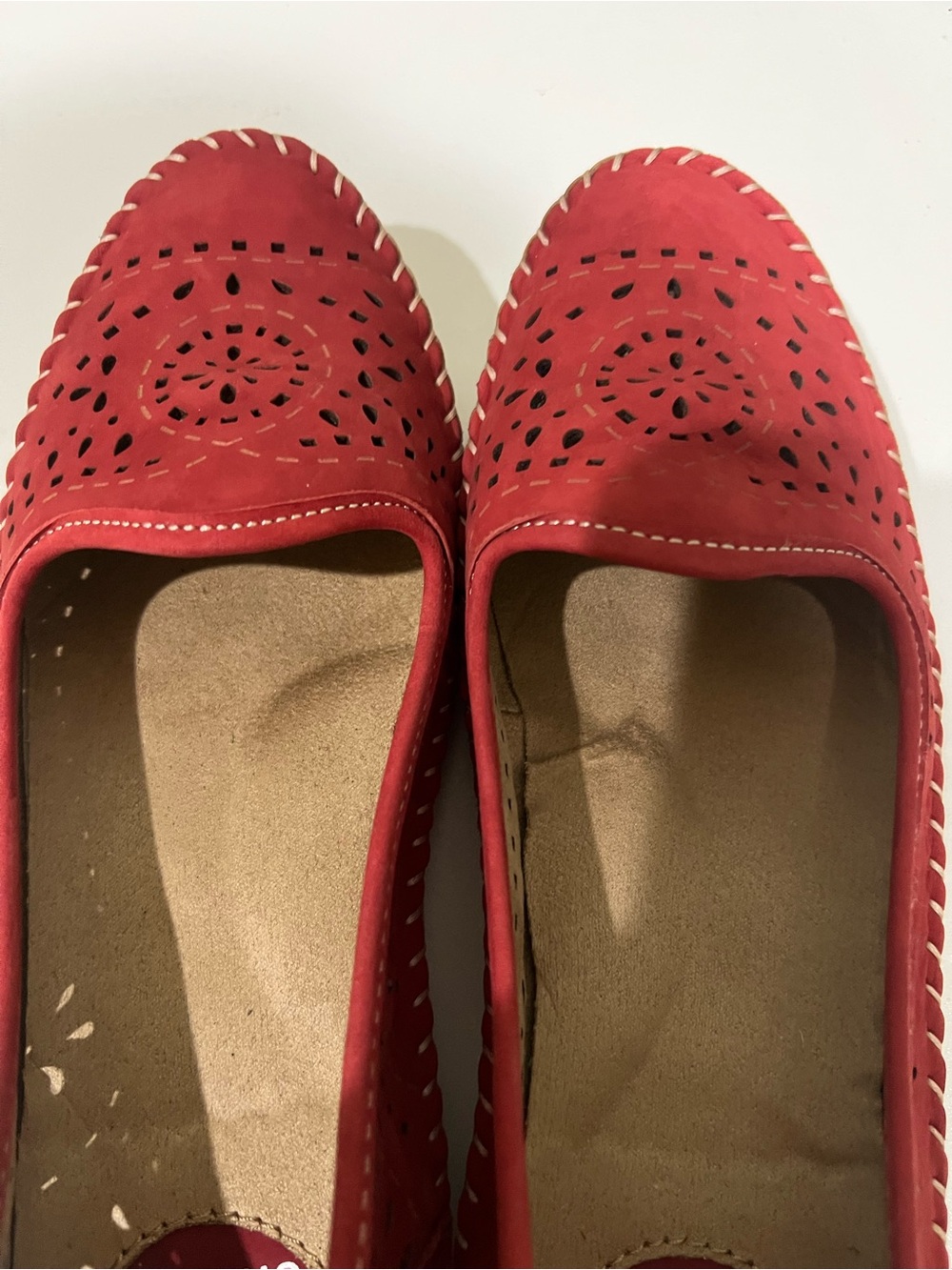 Earth Red Laser-Cut Slip-On Loafers - Picture 8 of 9